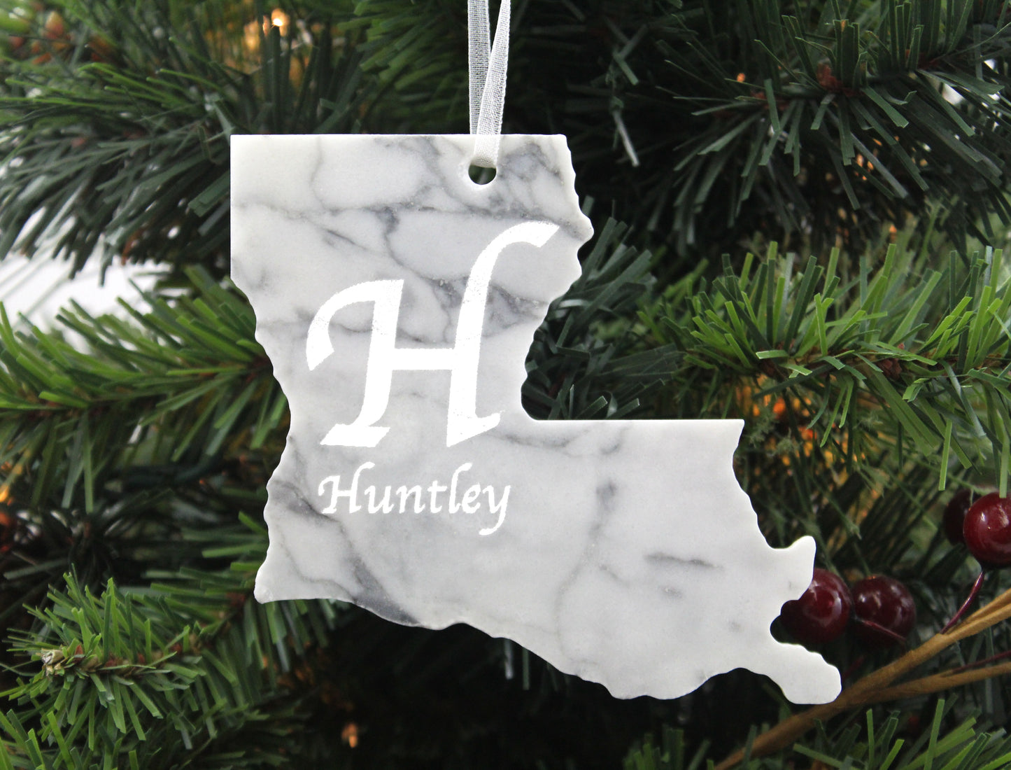 Louisiana Marble Christmas Ornament