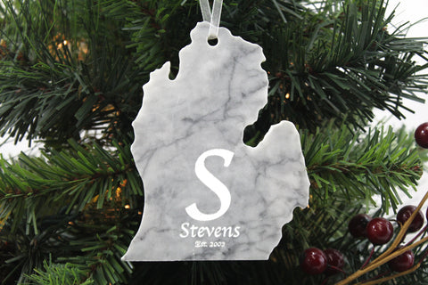 Michigan Marble Christmas Ornament