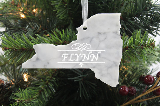 New York Marble Christmas Ornament