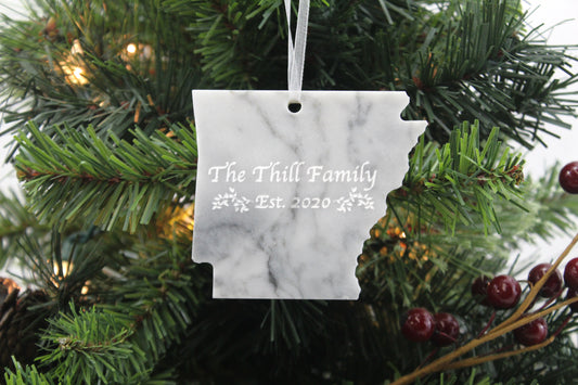 Arkansas Marble Christmas Ornament