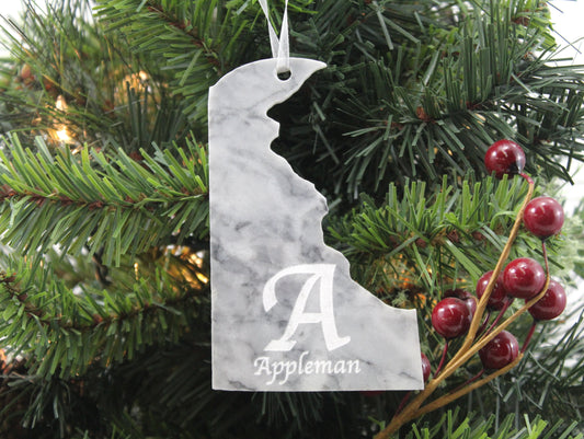 Delaware Marble Christmas Ornament