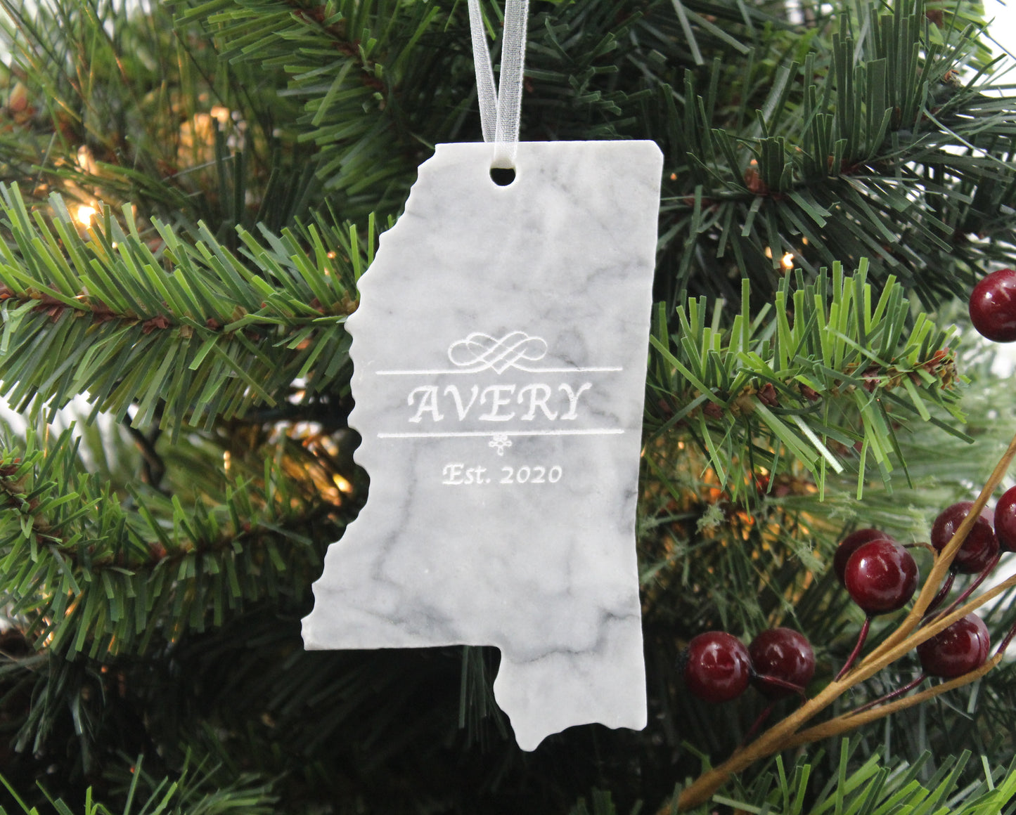 Mississippi Marble Christmas Ornament