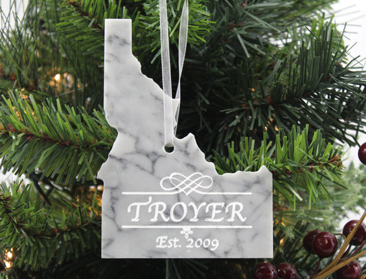 Idaho Marble Christmas Ornament