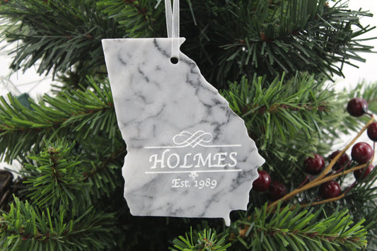 Georgia Marble Christmas Ornament