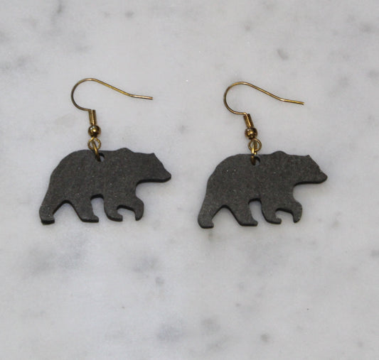 bear slate earrings