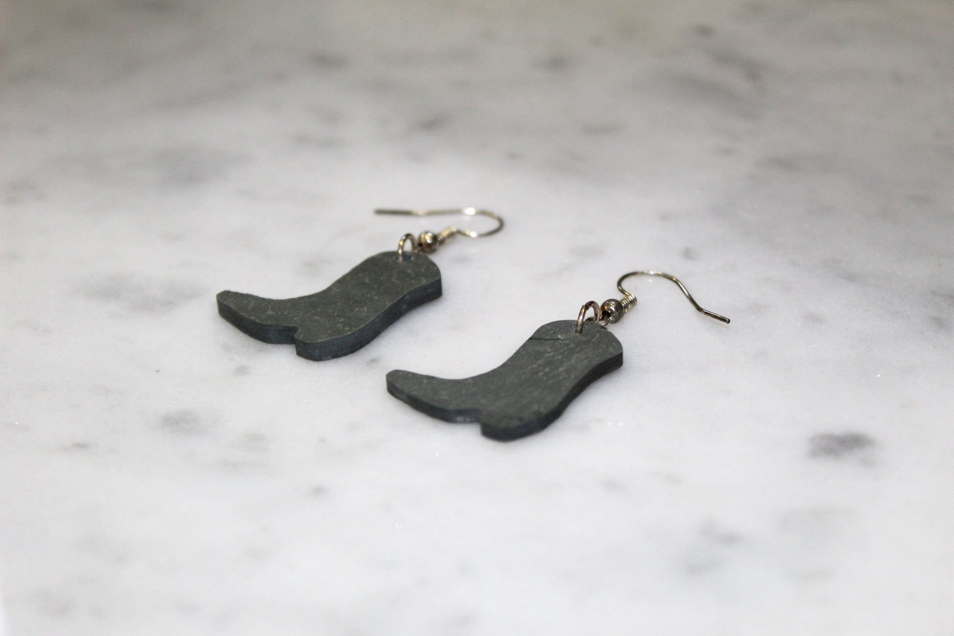 cowboy boot slate earrings