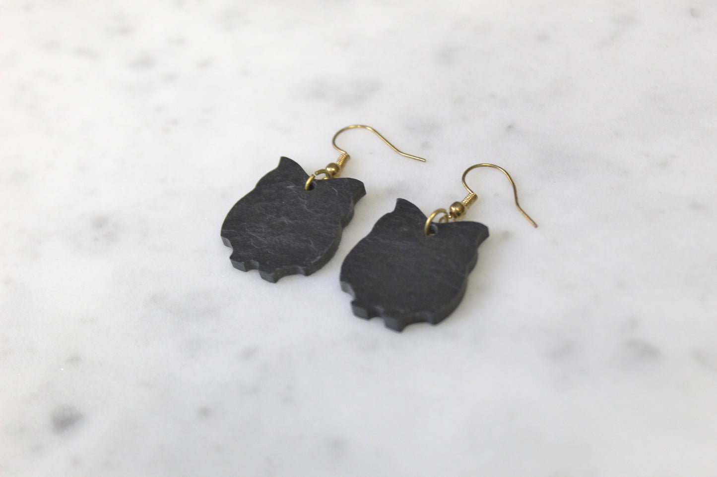 Owl Slate Earrings