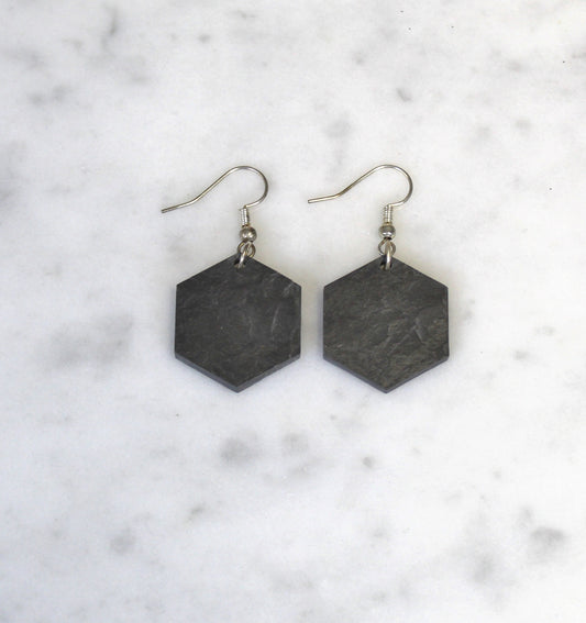 Hexagon Slate Earrings