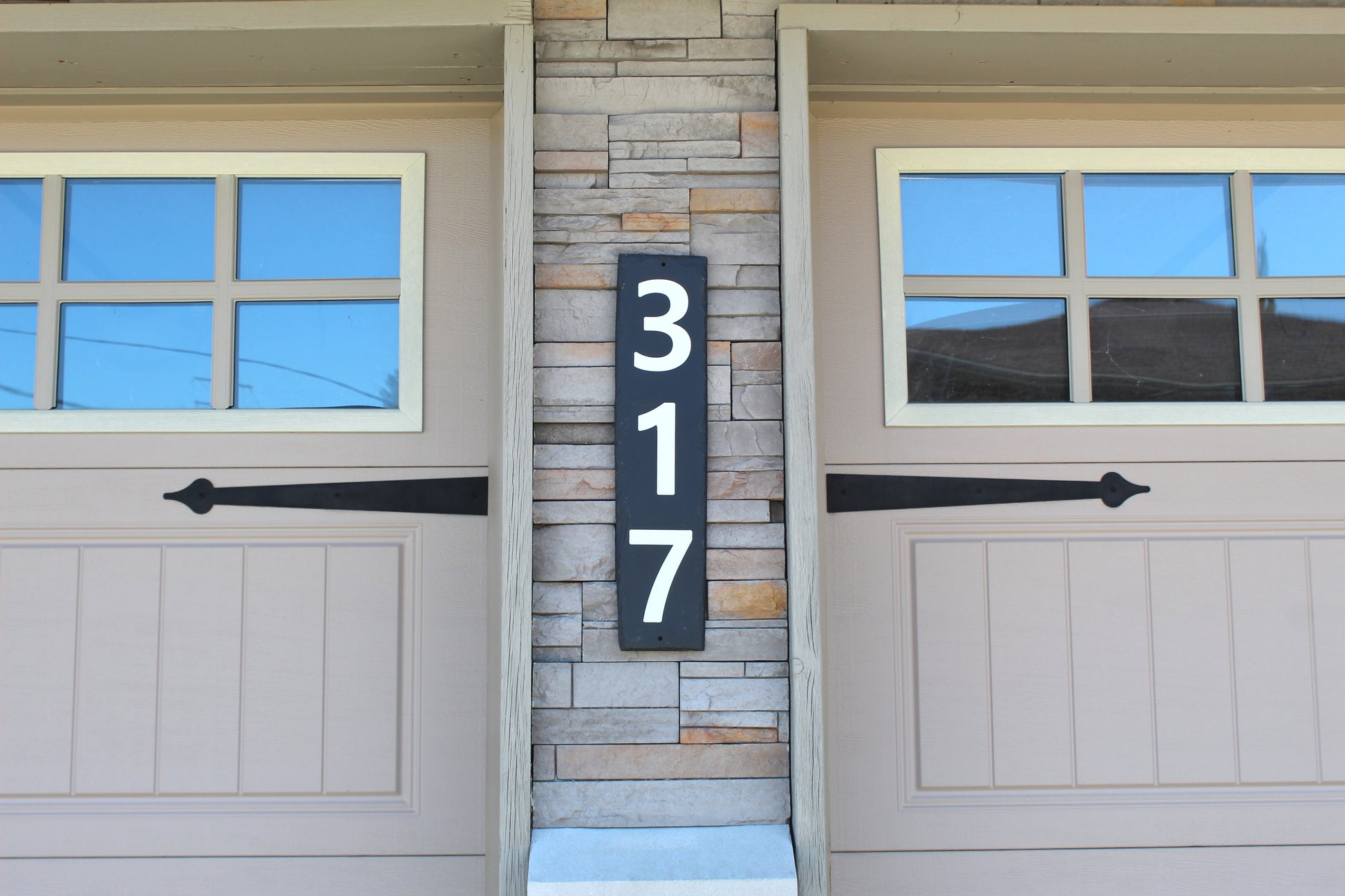 Skinny Rectangle Slate House Number