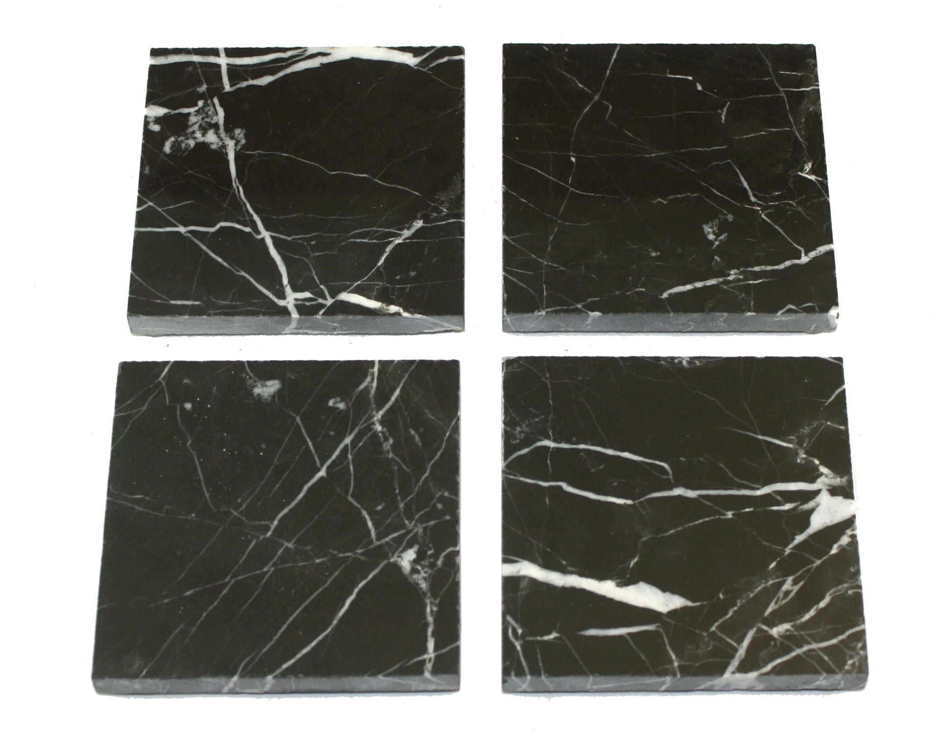 Square Black and White Stone Coaster