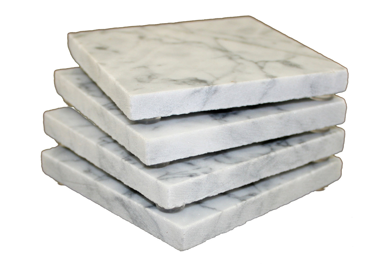 Square White & Grey Marble Coaster