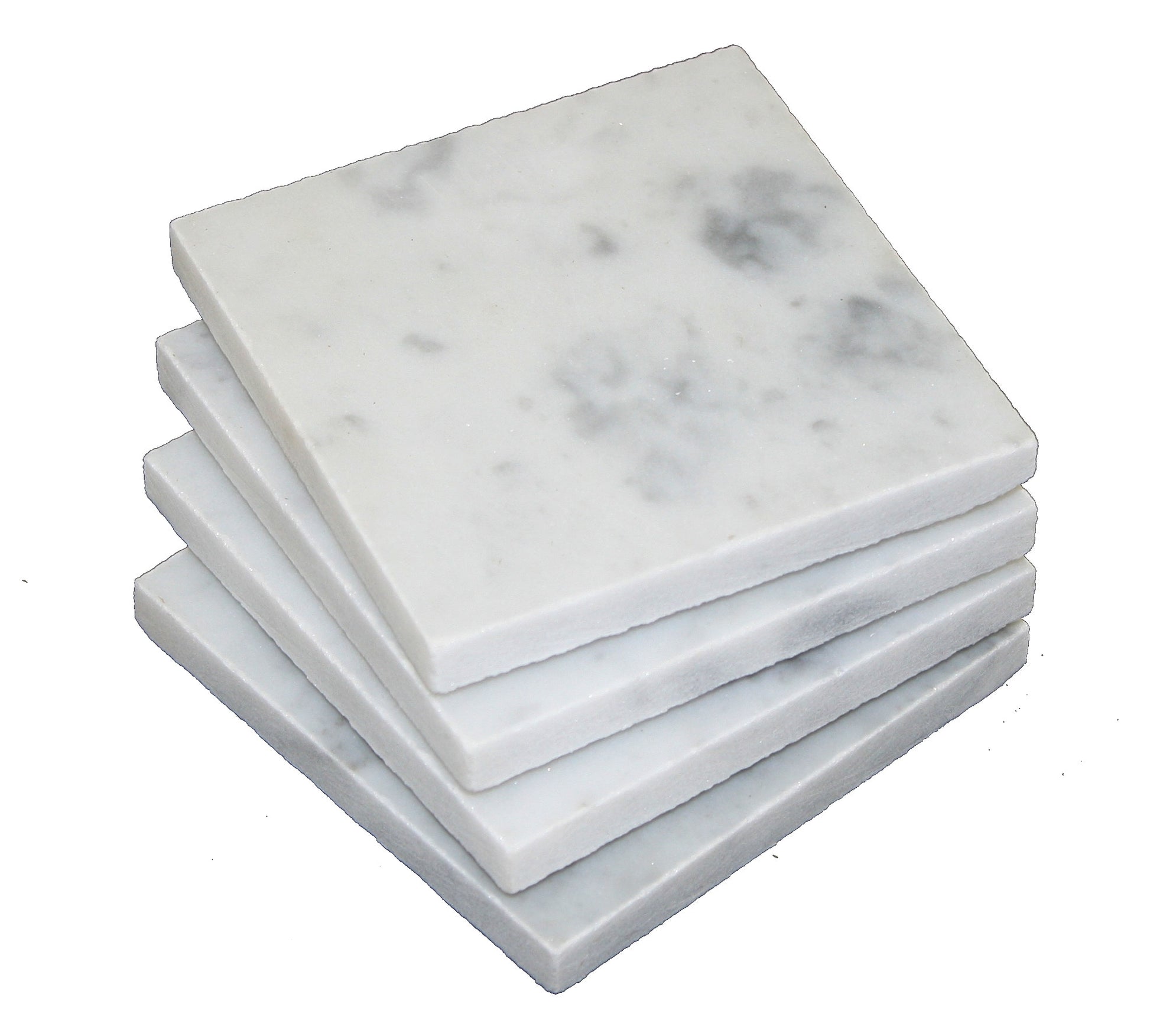 Square Carrara White Marble Coaster