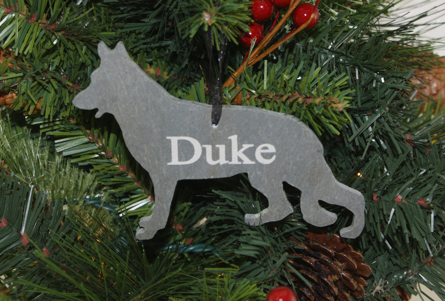 German Shepard Slate Christmas Ornament