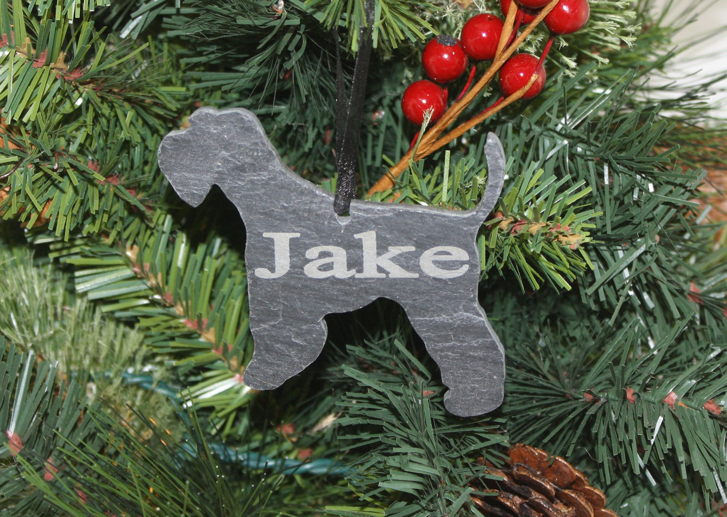 Miniature Schnauzer Slate Christmas Ornament