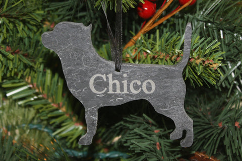 Chihuahua Slate Christmas Ornament