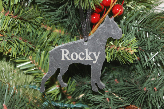 Boxer Slate Christmas Ornament 