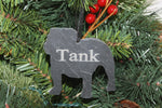 English Bulldog Slate Christmas Ornament