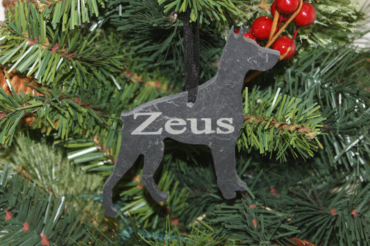 Doberman Pinscher Slate Christmas Ornament