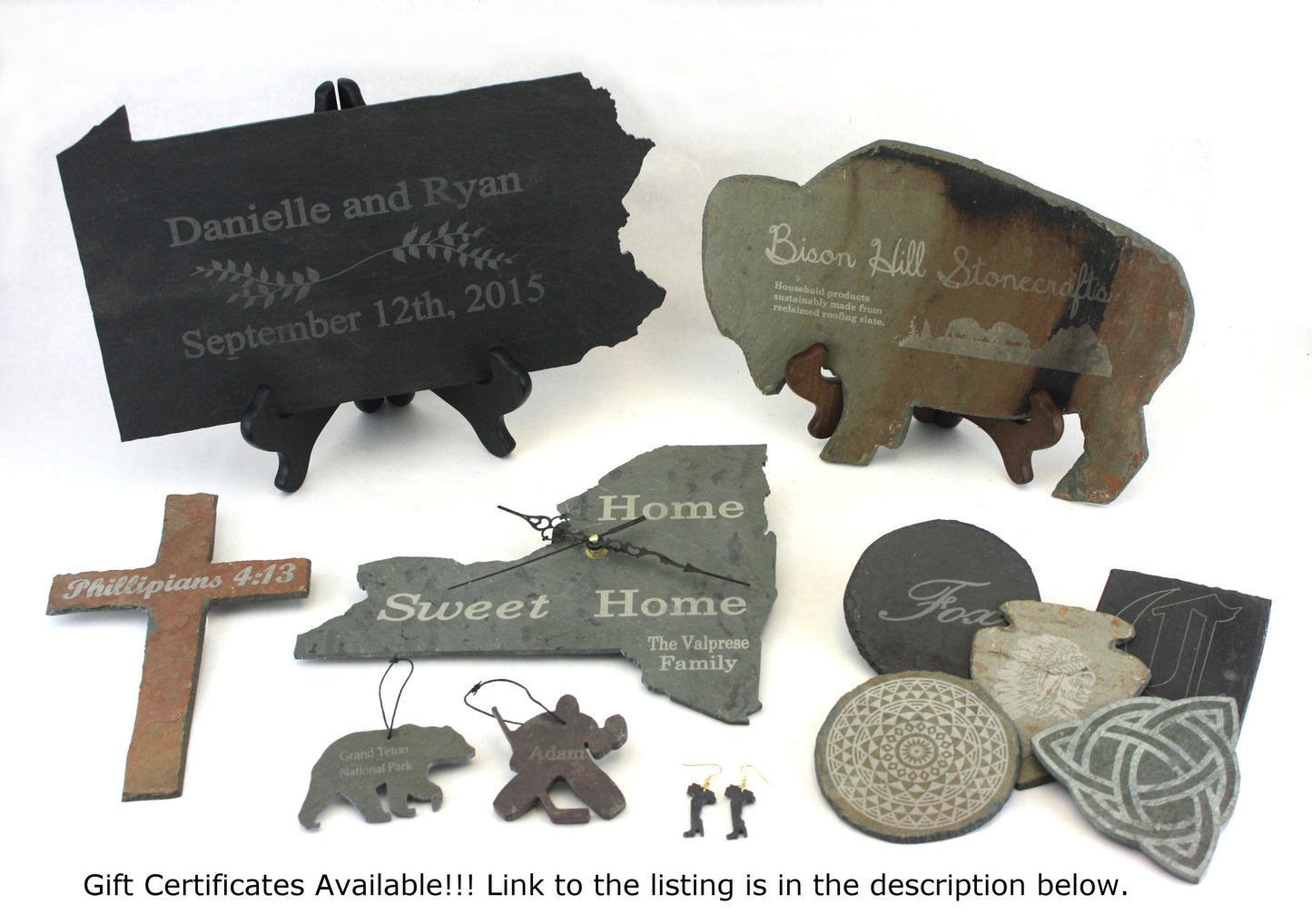 New Hampshire Slate Christmas Ornament